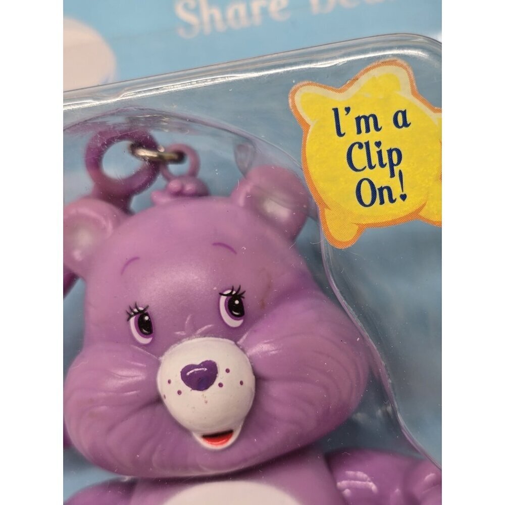 Care Bears- 2003 Clip On Poseable Keychain Figure- Share Bear - NEW - Picture 2 of 4